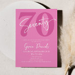 Pink Seventy 70th Seventieth Birthday Party Invitation<br><div class="desc">This is a Pink Seventy 70 Seventieth Birthday Party Invitation!</div>