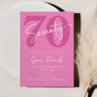 Pink Seventy 70th Seventieth Birthday Party