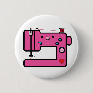 pink sewing machine 2 inch round button