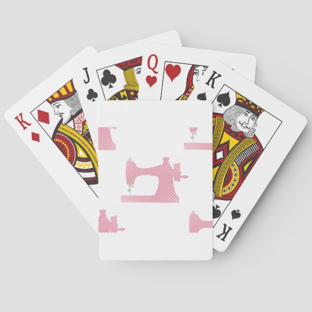 pink sewing machine playing cards (Back)