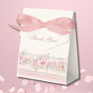 Pink Shabby Chic Floral Christian Baby Shower Favor Box