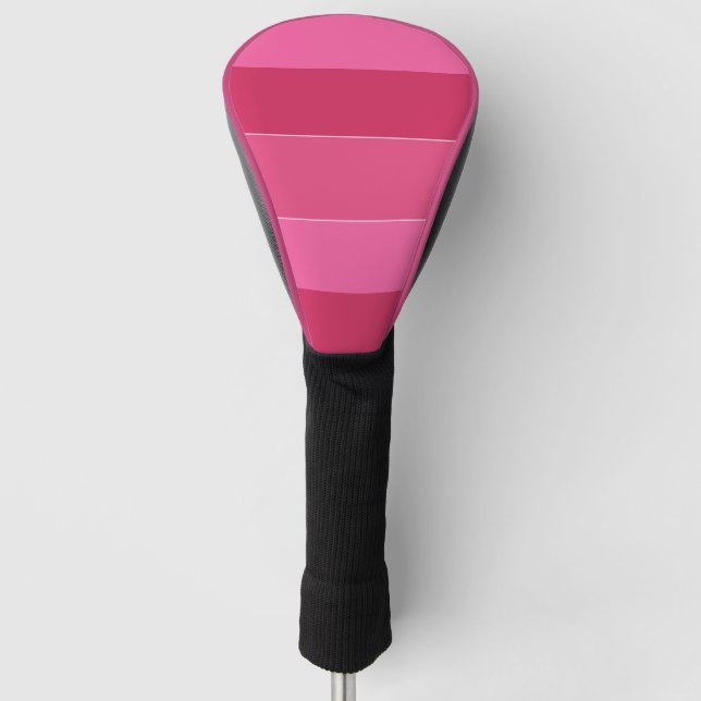 Pink Shades of Hawaii Stripes Golf Head Cover (Front)
