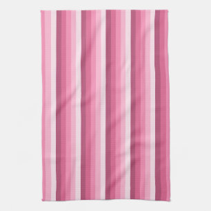 Pink shadow stripes kitchen towel