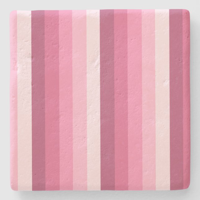 Pink shadow stripes stone coaster (Front)