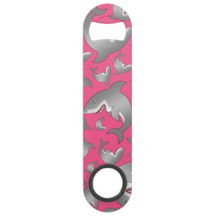Pink shark pattern speed bottle opener