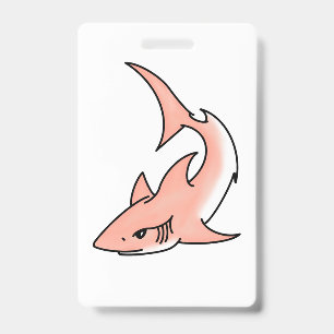 pink shark week cartoon tattoo art ocean animal badge
