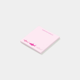 Pink Sharks Cute Kid's Post-it Notes