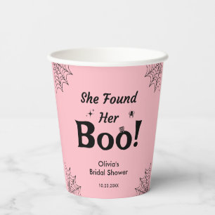 Pink She Found Her Boo Halloween Bridal Shower  Paper Cups