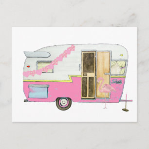 Pink She Shed Camper Trailer Postcard