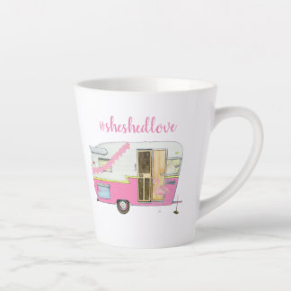 Pink She Shed Vintage Trailer Latte Mug