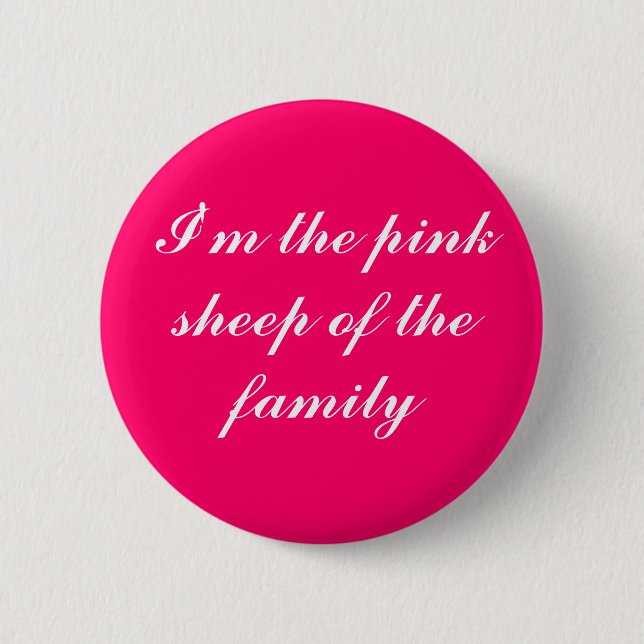 pink sheep 2 inch round button (Front)