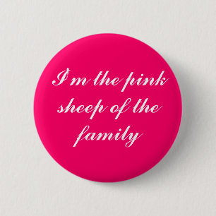 pink sheep 2 inch round button