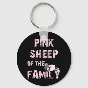 Pink Sheep Blck Keychain