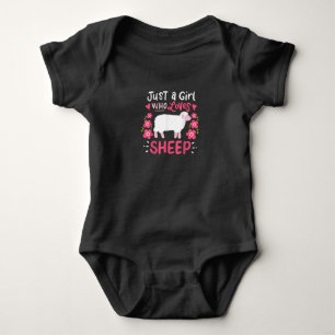 Pink Sheep Just A Girl Who Loves Sheep Gift Baby Bodysuit