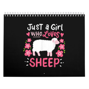 Pink Sheep Just A Girl Who Loves Sheep Gift Calendar
