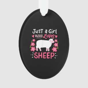 Pink Sheep   Just A Girl Who Loves Sheep Gift Ornament