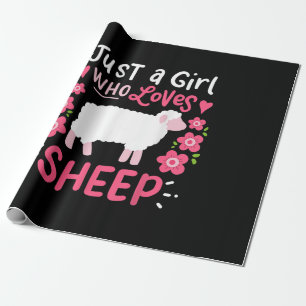 Pink Sheep   Just A Girl Who Loves Sheep Gift Wrapping Paper