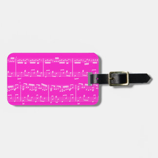 Pink Sheet Music Luggage Tag