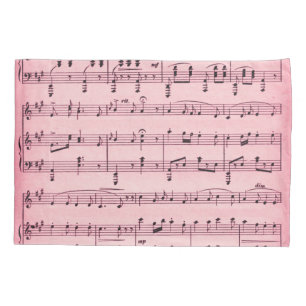 Pink  Sheet Music Pillowcase