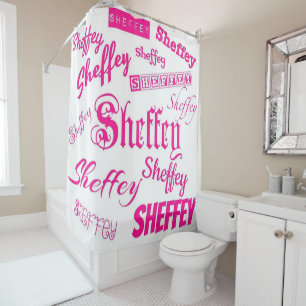 Pink Sheffey Fonts - 9572 Shower Curtain