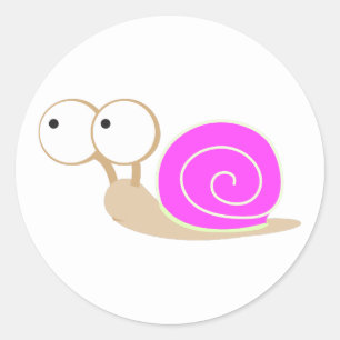 Pink Shelled snail Classic Round Sticker