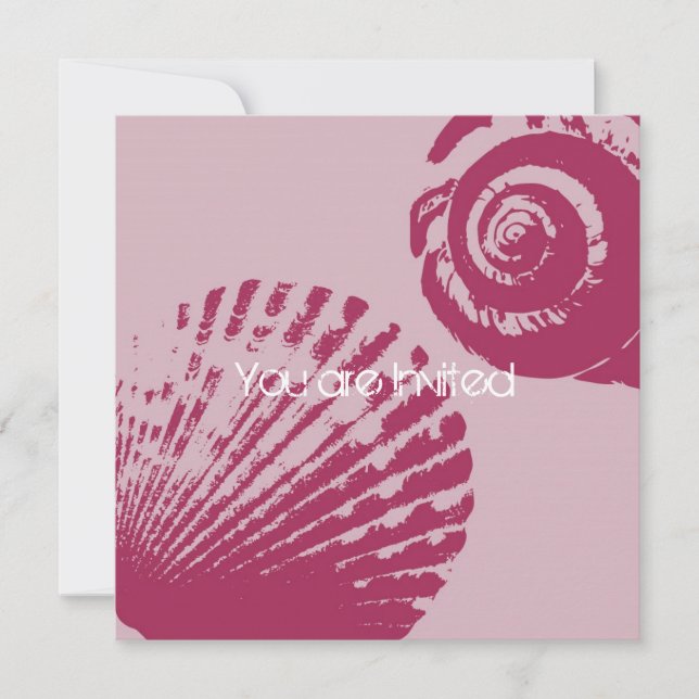 Pink Shells Baby Shower Invitation (Front)