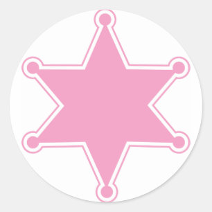 Pink Sheriff Badge Sticker