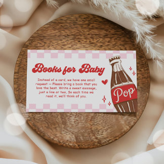 Pink She's Ready to Pop Baby Shower Books for Baby Enclosure Card