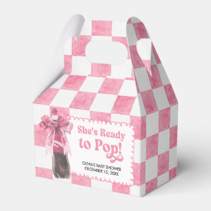 Pink She's Ready to Pop Baby Shower Favor Box