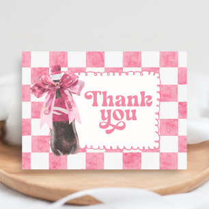 Pink She's Ready to Pop Baby Shower Thank You Card