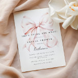 Pink She's Tying the Knot Bow Bridal Shower Invitation<br><div class="desc">"She's tying the knot" theme bridal shower invitation with an elegant blush pink bow design.</div>