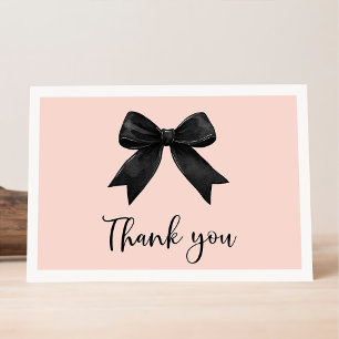 Pink She's Tying The Knot Bridal Shower  Thank You Card