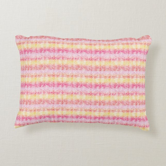 Pink Shibori Tye Die Accent Pillow (Back)