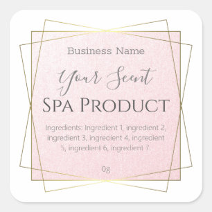 Pink Shimmer Bath Soak Body Scrub Soap Labels