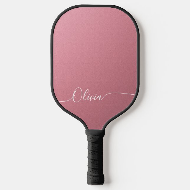 Pink Shimmer Custom Name Pickleball Gift for Her Paddle (Front)