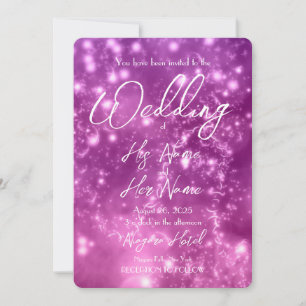 Pink Shimmer Lights - Create Your Own Wedding Invitation