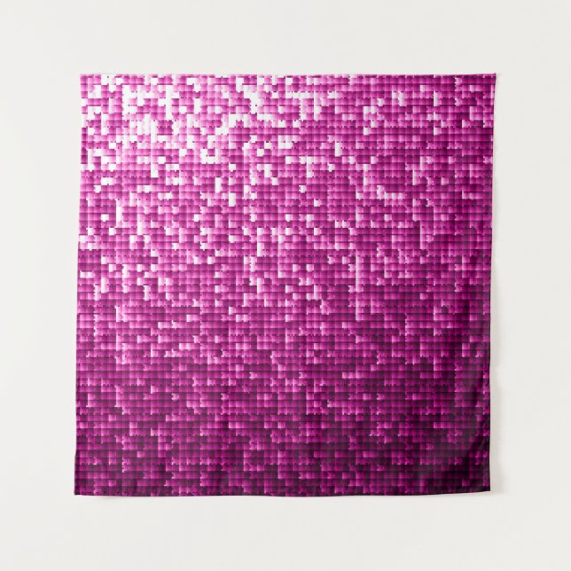 Pink shimmer, silver, black sequins tapestry (Front)