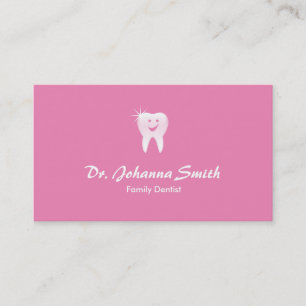 Pink Shiny Smiling Tooth Dental Appointment Female Card