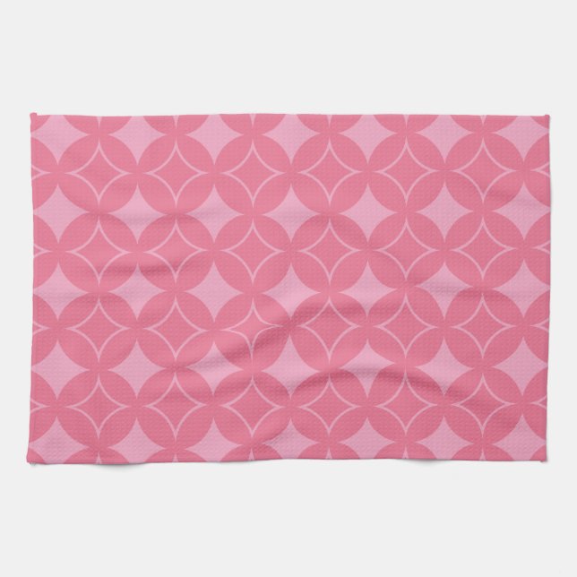 Pink shippo pattern kitchen towel (Horizontal)