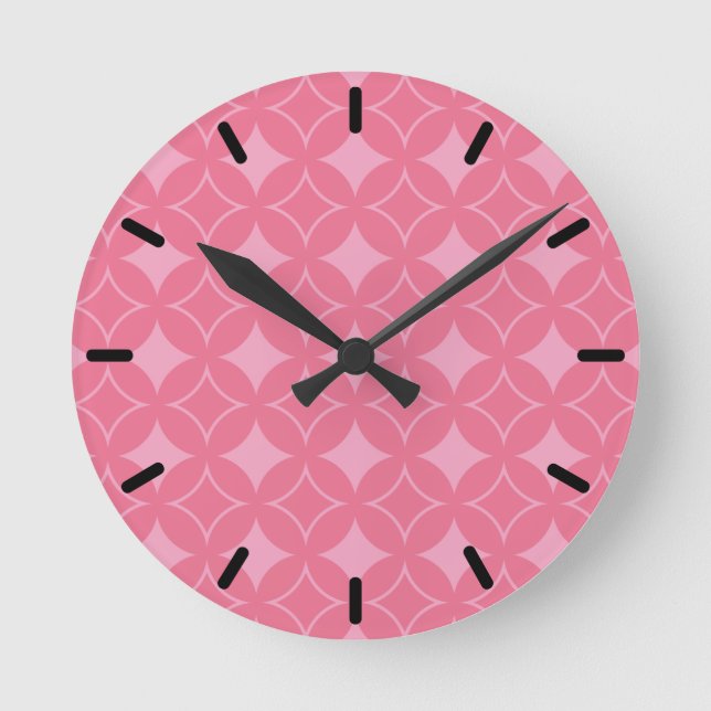 pink shippo pattern round clock (Front)
