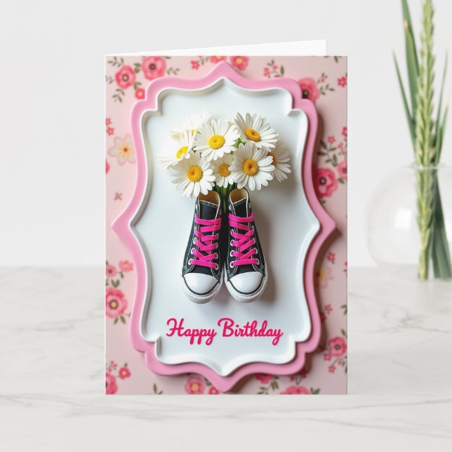 Pink Shoe Birthday Card (Front)