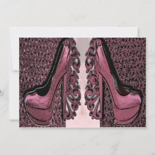 Pink Shoe Invitations