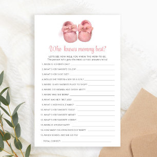 Pink Shoes Baby Shower Who Knows Mommy Best