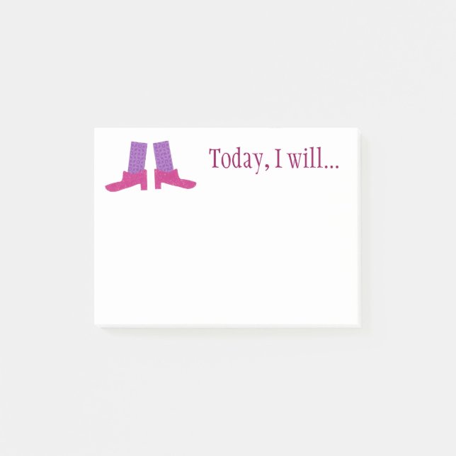 Pink Shoes Custom Sticky Notes (Front)