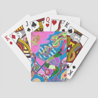 Pink Shore, Abstract Art Playing Cards