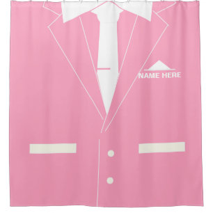 Pink Shower Curtain Suit and Necktie Your Name