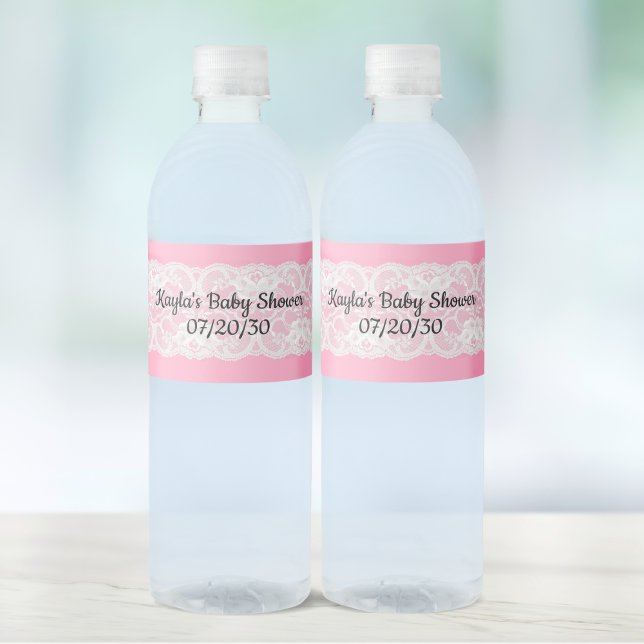 Pink Shower Water Bottle Label (Creator Uploaded)