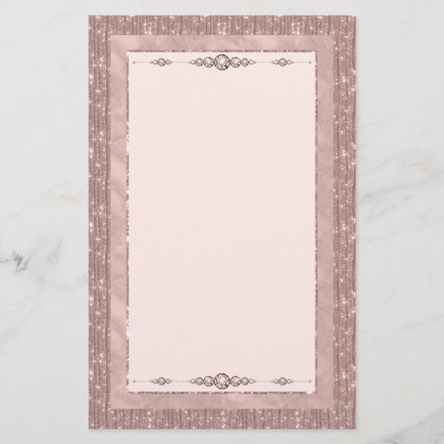 Pink Showgirl Glam Romance Stationery (Front)