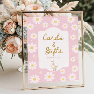 Pink Silly Goose and Daisy Cards and Gifts  Poster