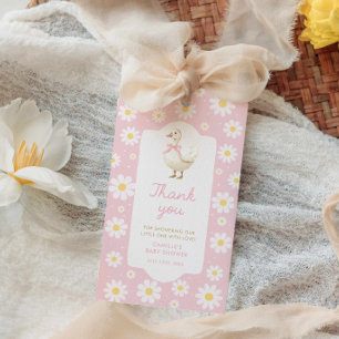 Pink Silly Goose Baby Shower Thank you Tag